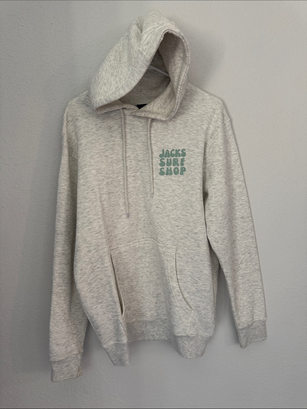 Jack by BB Dakota Light Gray Hoodie with Mint Green Logo